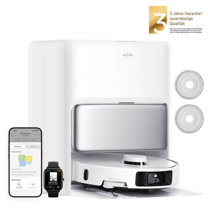 Robot aspirador MOVA P50 Pro - Succión de 19000 Pa - Navegación inteligente - Diseño elegante