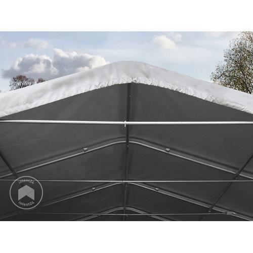 Carpa de almacenamiento para garaje - PVC 850 - 6x6 m - Puerta 4,1x2,9 m - Gris - Fácil montaje