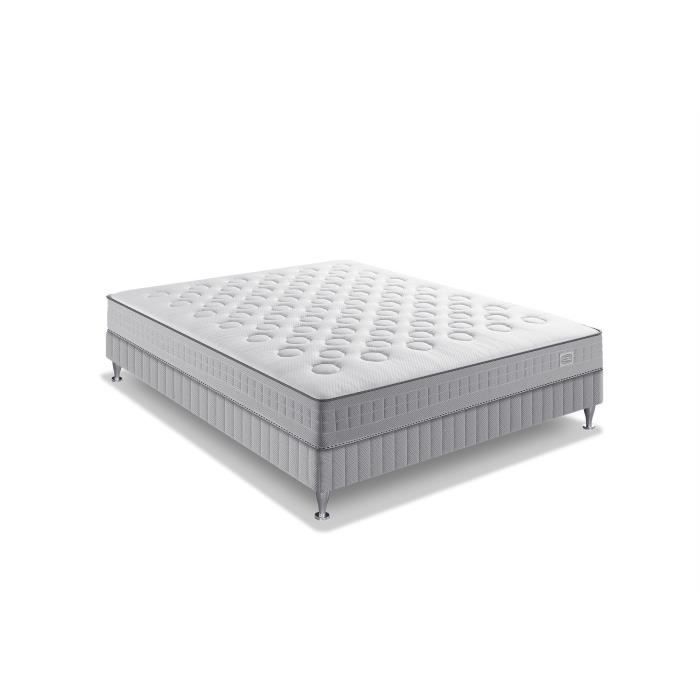 SIMMONS SW1 Ensemble 160 x 200 matelas + sommier - Ep. 23 cm - No Flip - Ressorts ensachés - Ferme - Fabriqué en France