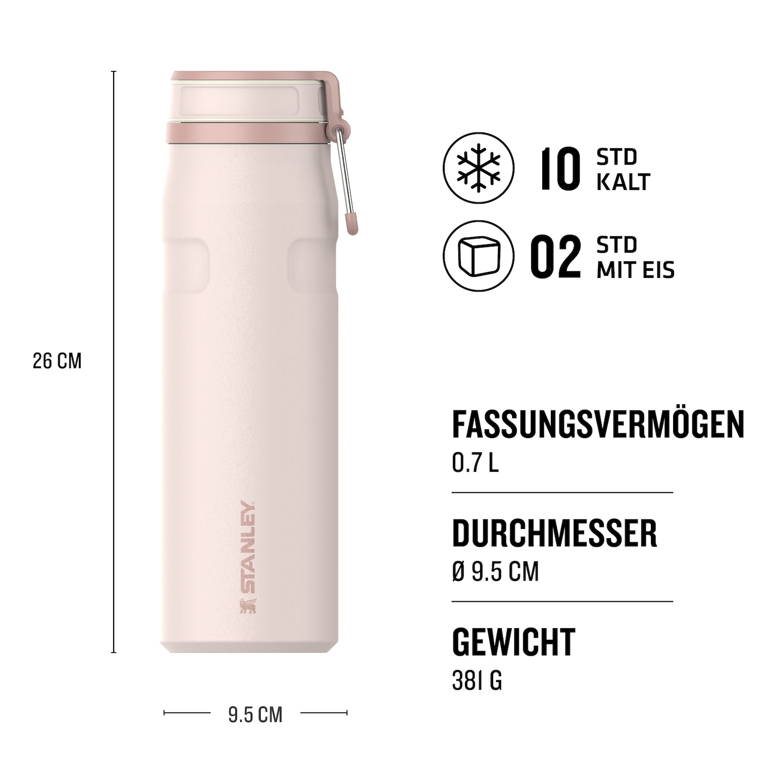 Stanley 0,7 l ūdens pudele/termoss – ICEFLOW™ skrūvējams pudeles vāciņš – 1 gab.