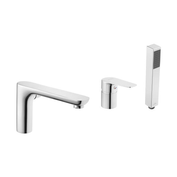 Bateria wannowa jednouchwytowa 3-otworowa Invena Dokos chrom