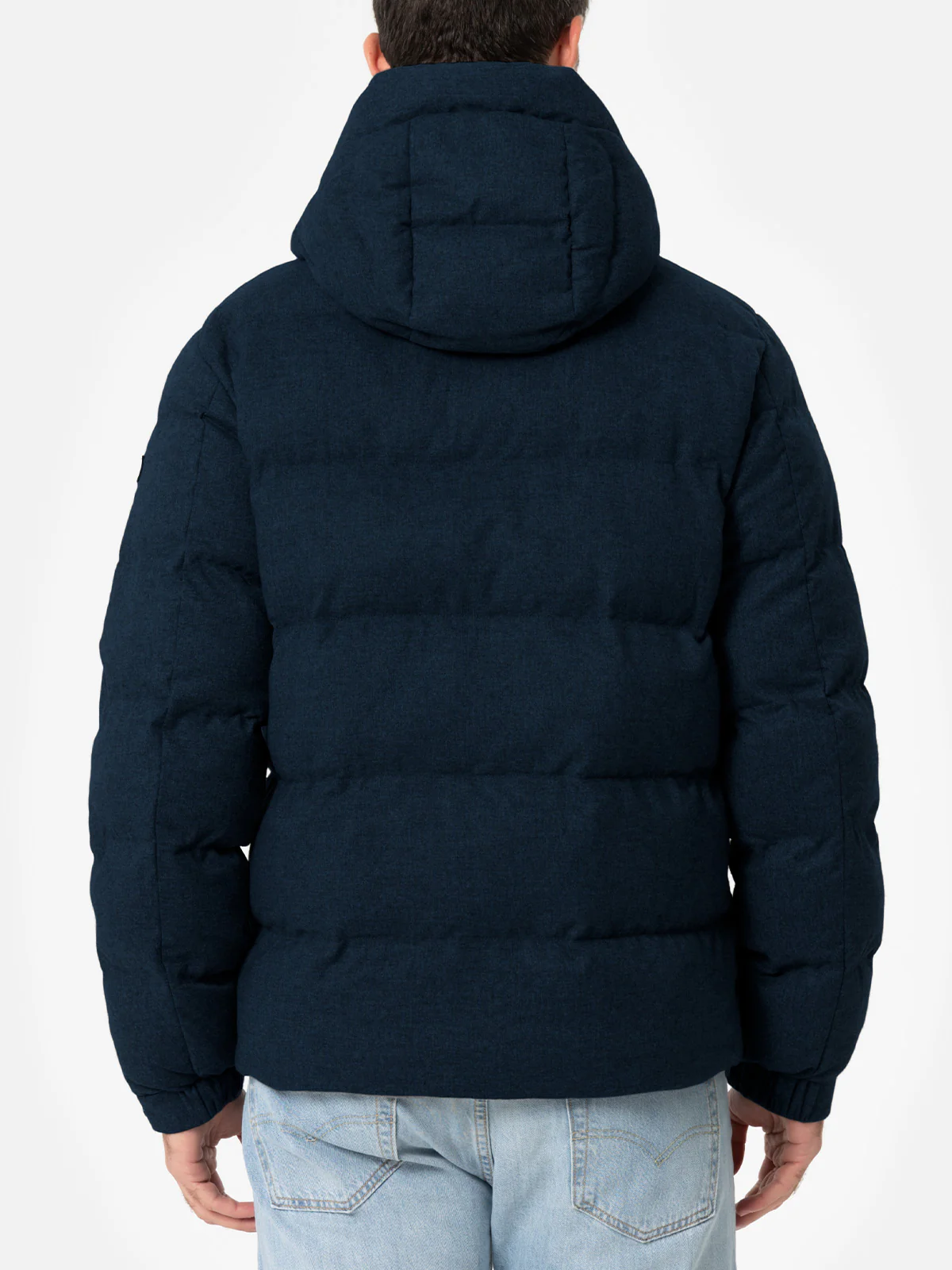 Doudoune à capuche en flanelle bleu marine Maier pour homme