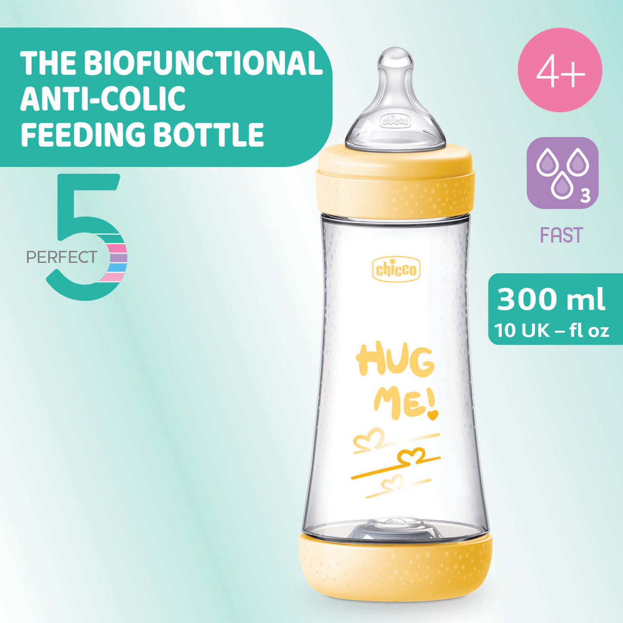PERFECT5 300 ml silikonowa butelka dla niemowląt 4m+