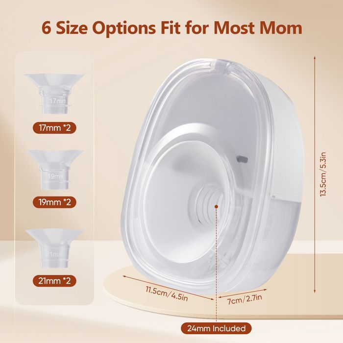 Electric breast pump, hands-free portable breast pump with 4 modes and 12 levels, quiet, portable and lightweight with flange