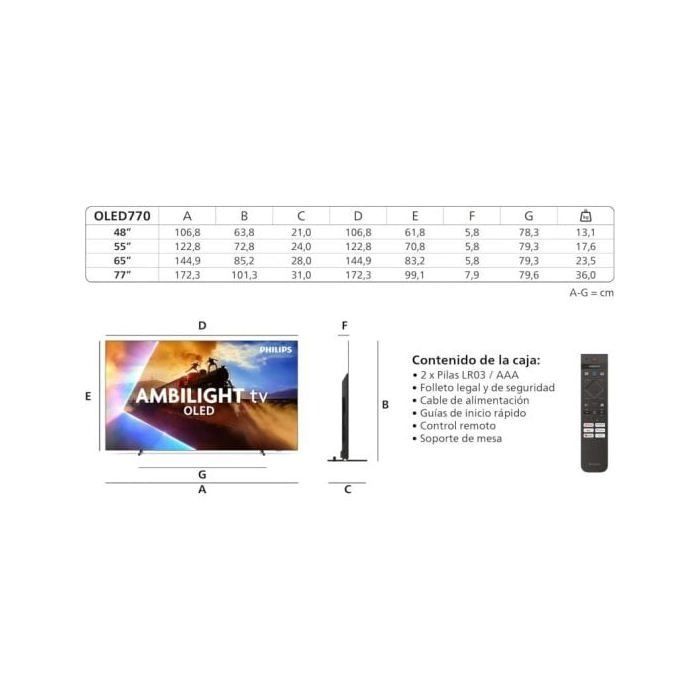 Televisor OLED de 48