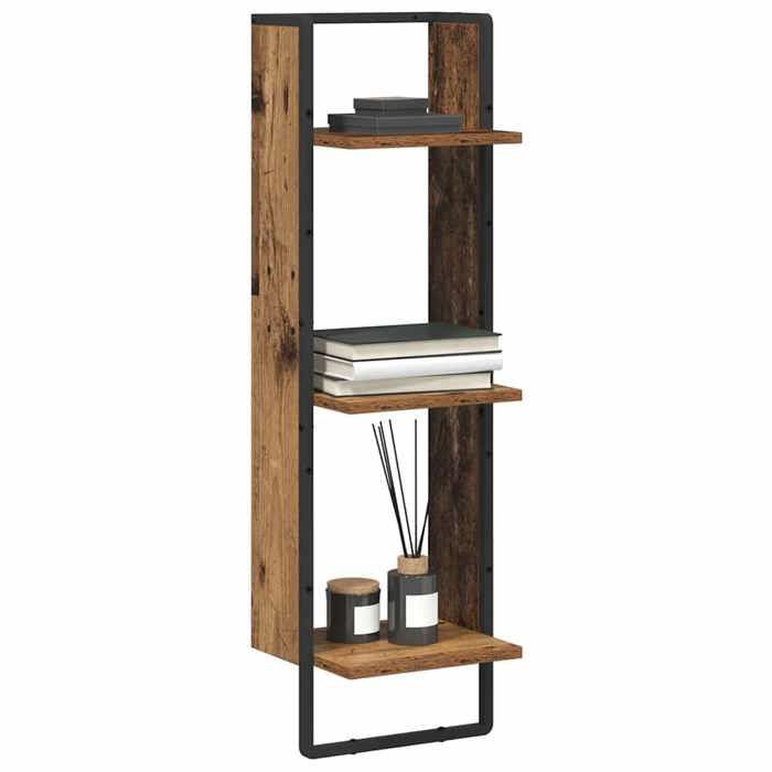 MOT12201 - Antikes Wandregal aus Holz, 30 x 25 x 100 cm, Holzwerkstoff