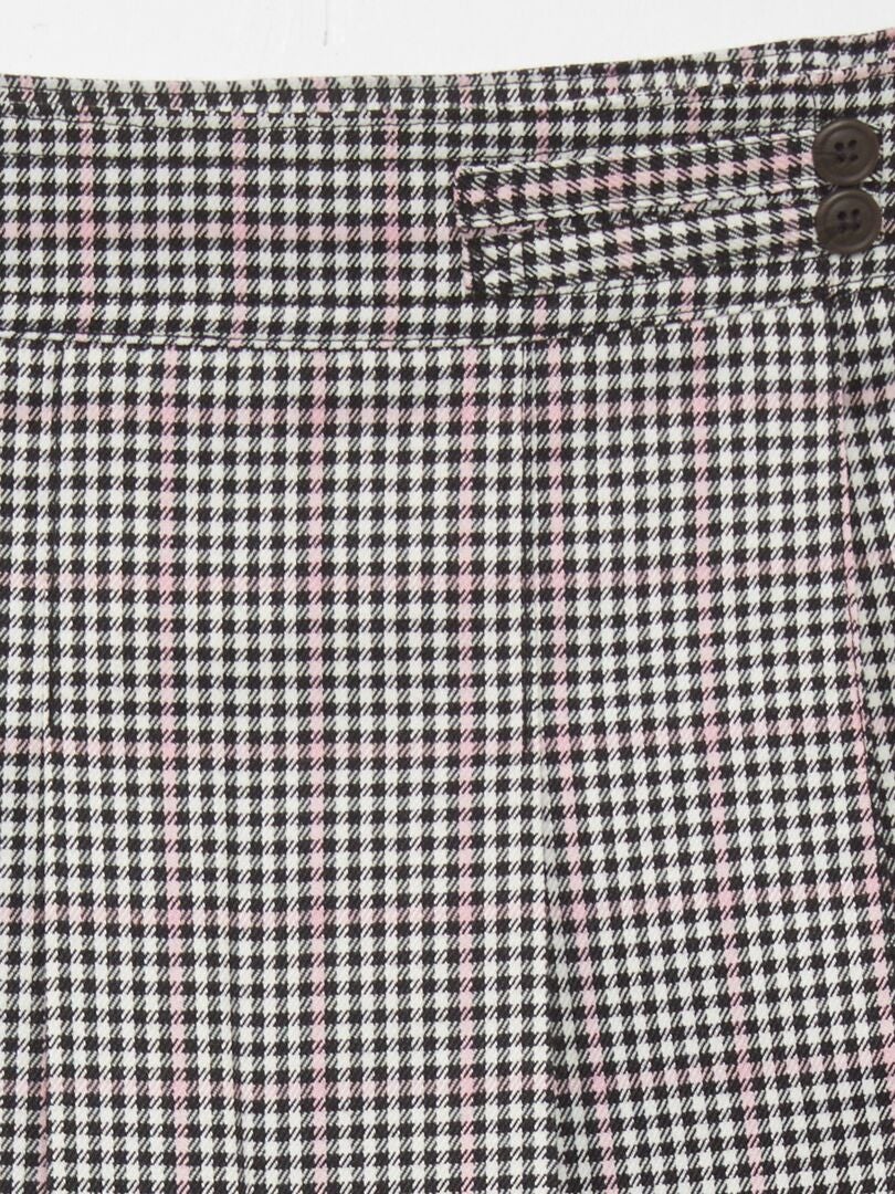 Korte geruite rok - ROZE