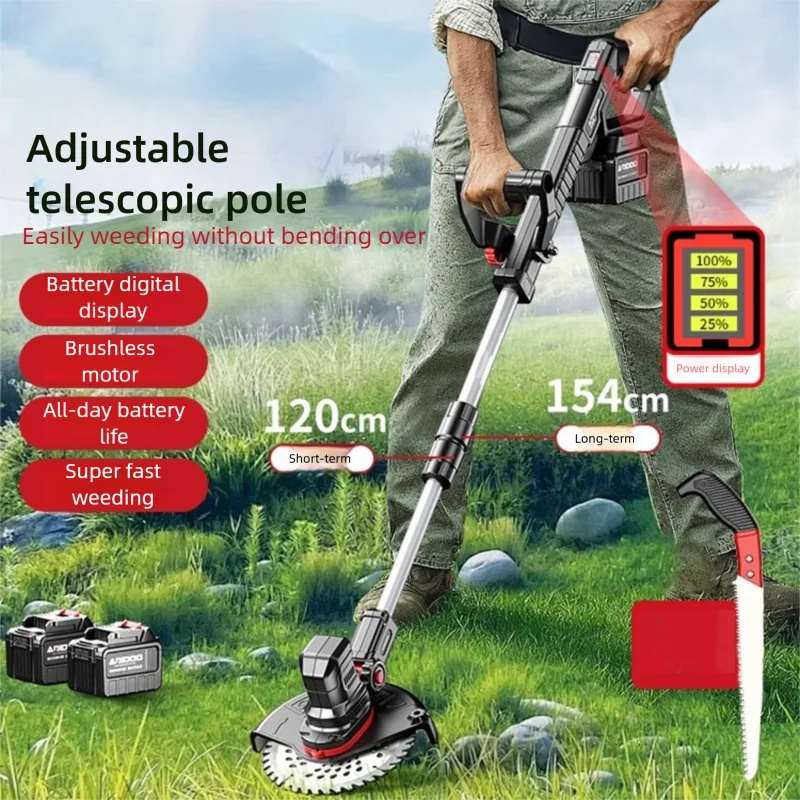 Electric Weed Whacker & Lawn Mower - Cordless Agricultural Grass Cutter, Ideal for Farmland & Home Lawn Care