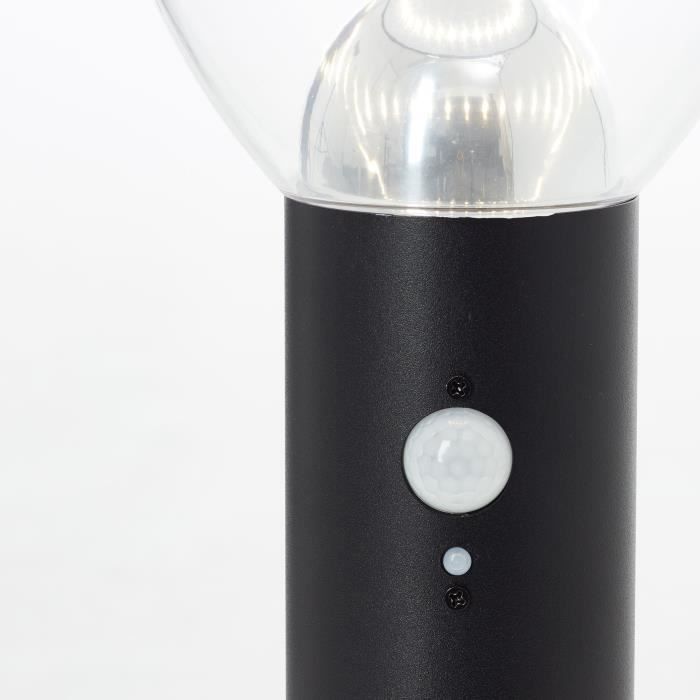 Dissuasore esterno - BRILLIANT - TULIP - LED e alimentazione solare - Sensore di movimento - Acciaio inossidabile e plastica - 4 W - Nero