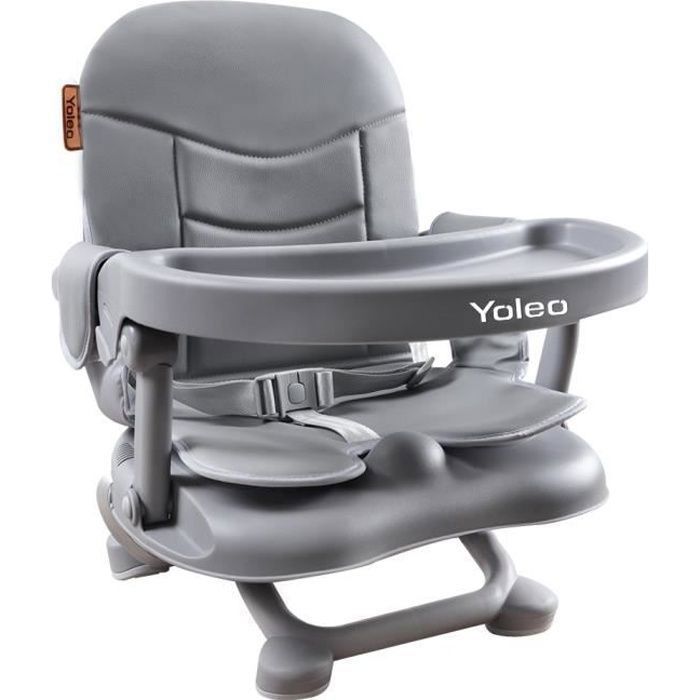 Réhausseur Chaise Enfant Pliable, Chaise Bébé Portable, Bébé Chaise repas en Hauteur Réglable, Plateau Amovible, 6 mois à 3 ans