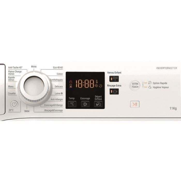 HOTPOINT NS11469FWKFR Vaskemaskine med frontbetjent betjening - 11 kg - Induktion - 60 cm bred - 1400 o/min - Energiklasse A - Hvid