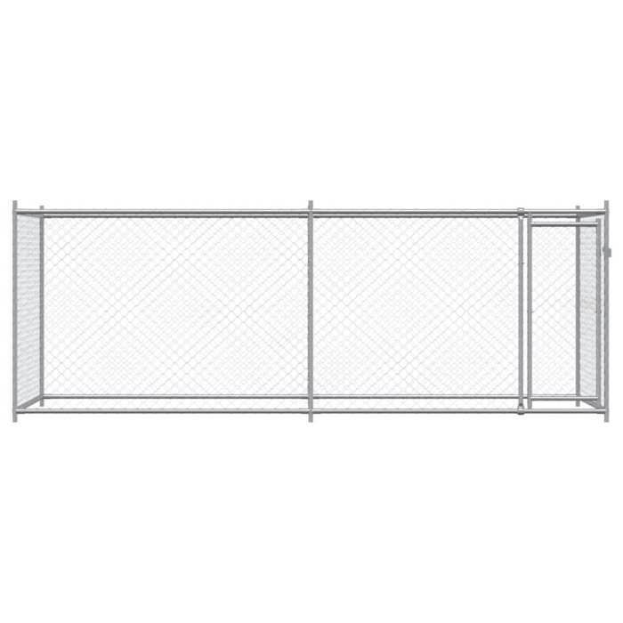 vidaXL Cage pour Chien avec Porte, Chenil pour Chien, Maison pour Chien, Niche de Jardin Patio Terrasse, Gris 4x2x1,5 m 3209578