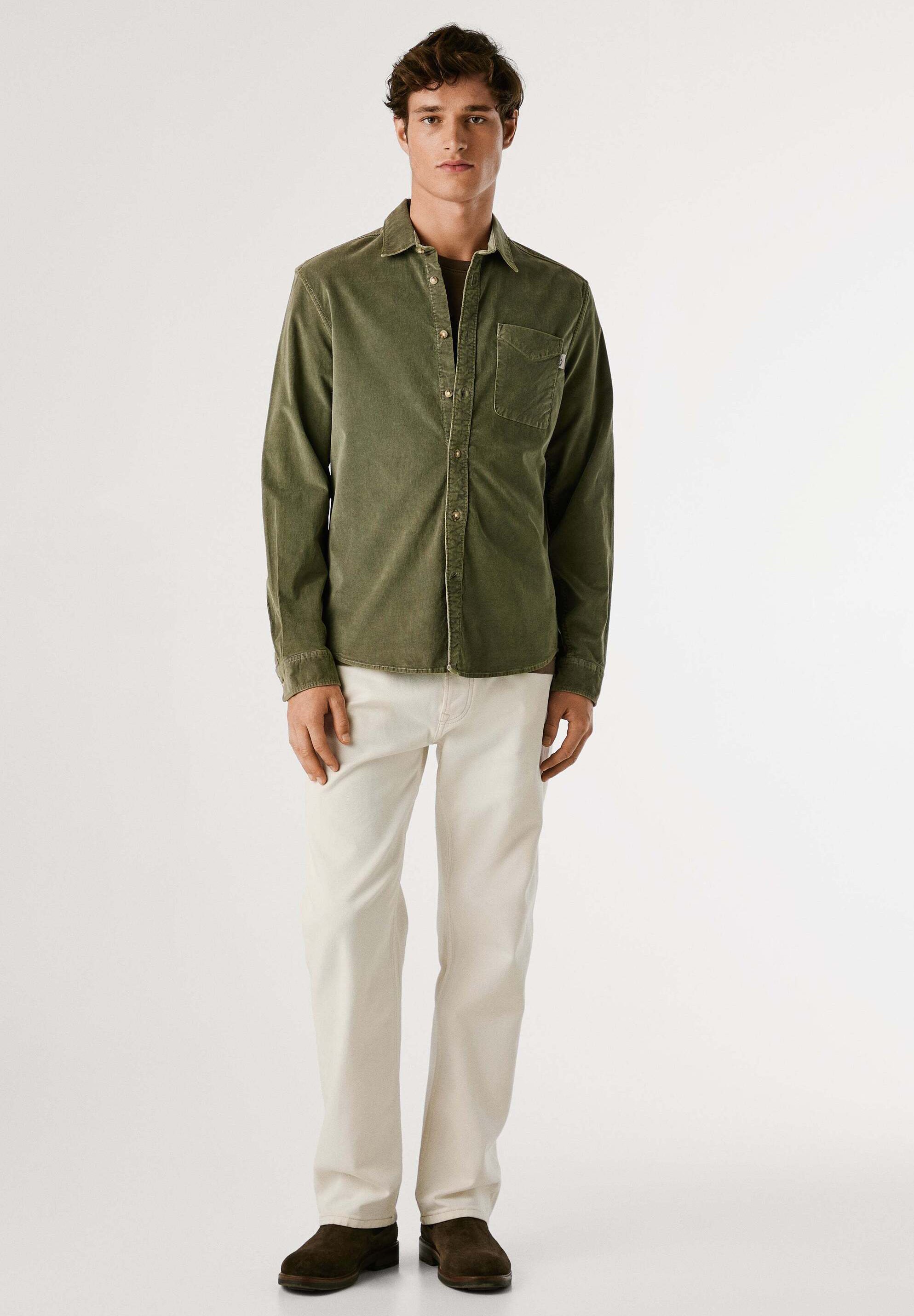 Pepe Jeans CLAYTON - Hemd - Dunkelkhakigrün