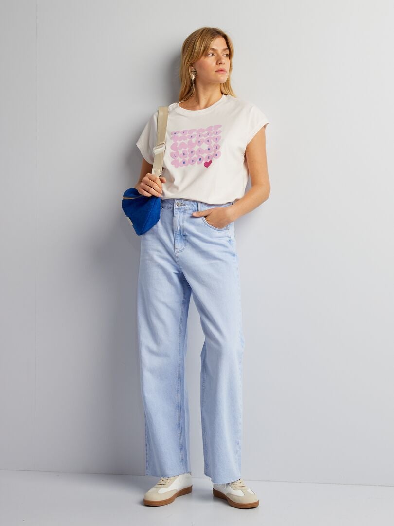 Bedrukt katoenen T-shirt - ROZE