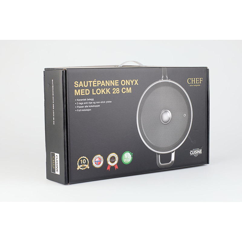 Cuisine Chef stekpanna ø 28 cm med lock Onyx keramik Cuisine