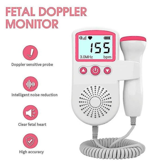 Fetal Doppler - 3.0 MHz Doppler - New Version - Pink