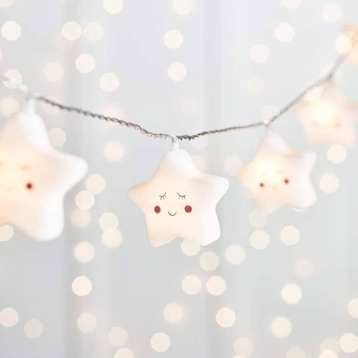 Guirlande Lumineuse de 20 Étoiles Lumineuses a LED Blanc Chaud pour Déco Chambre Enfant(Alimenté par USB)
