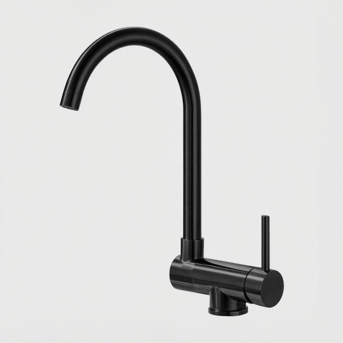 Rubinetto da cucina JULLYBATHEVY - Miscelatore - Pieghevole - Girevole a 360° - Miscelatore acqua calda e fredda - Nero