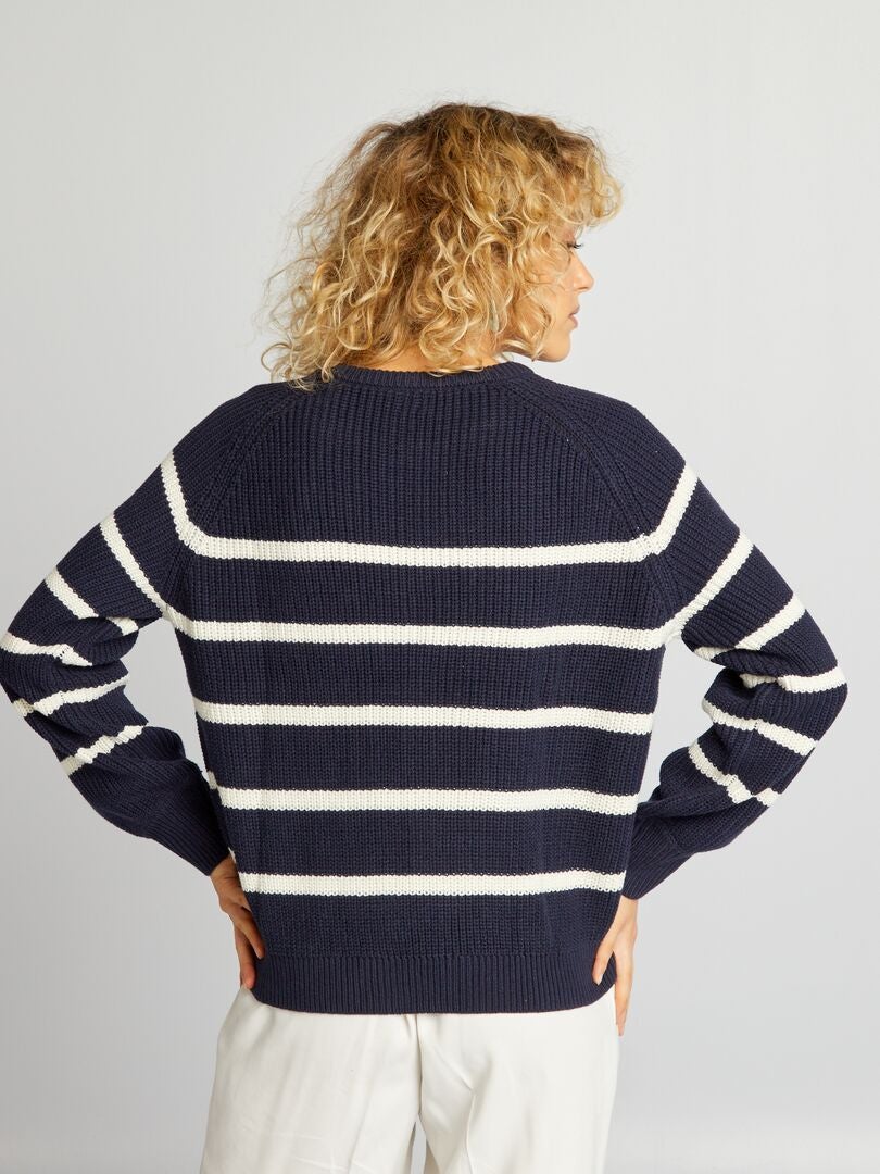 Jersey de punto de cuello redondo - AZUL