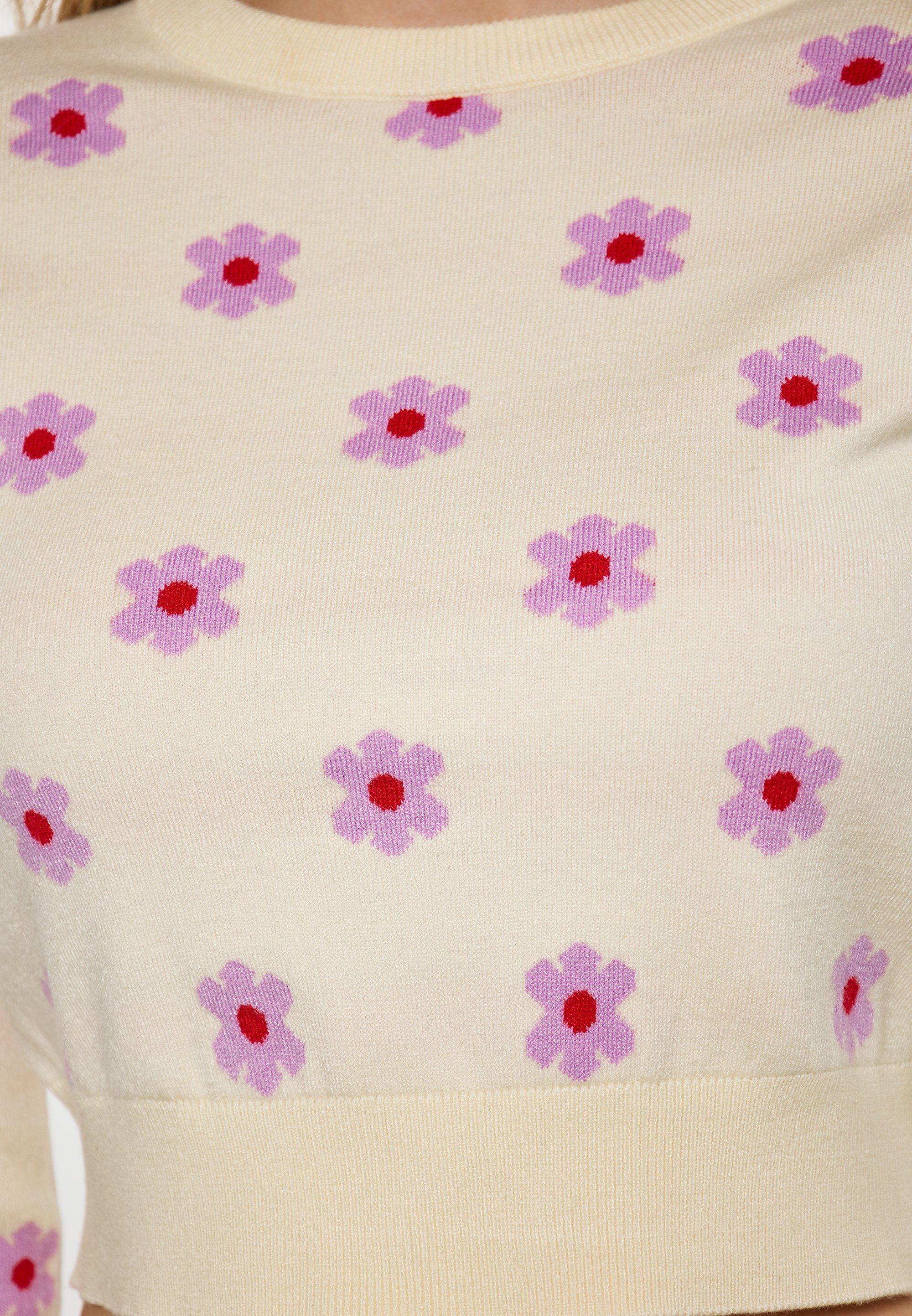 myMo Jumper - crème paars rood