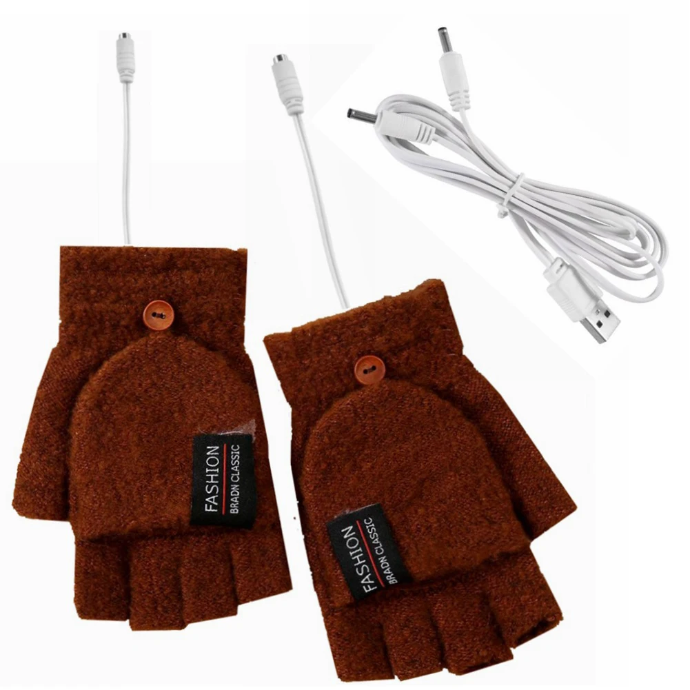 Gants chauffants électriques, mitaines chauffantes rechargeables USB, réutilisables, pour l'hiver, chauffent l'ordinateur portable et sont parfaits pour le sport et le ski.