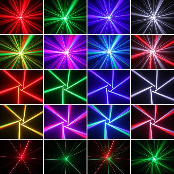 JAJALUYA 2PCS 180W RGBW LED Moving Head Lights, DJ Lighting Effects, Rotating 7 RGBW LEDs + Red & Green Gypsophila Laser + 4 Strobe Lights