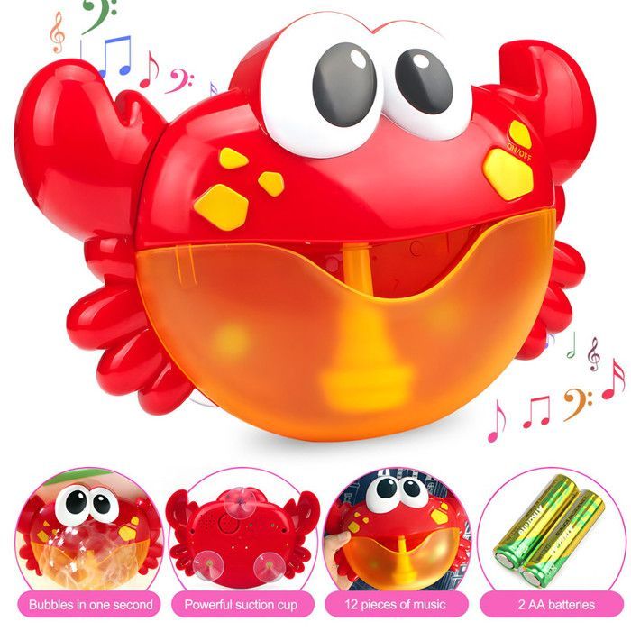 Juguete de baño para bebés - Máquina de burbujas con forma de cangrejo y música - A partir de 18 meses - Regalo para recién nacidos
