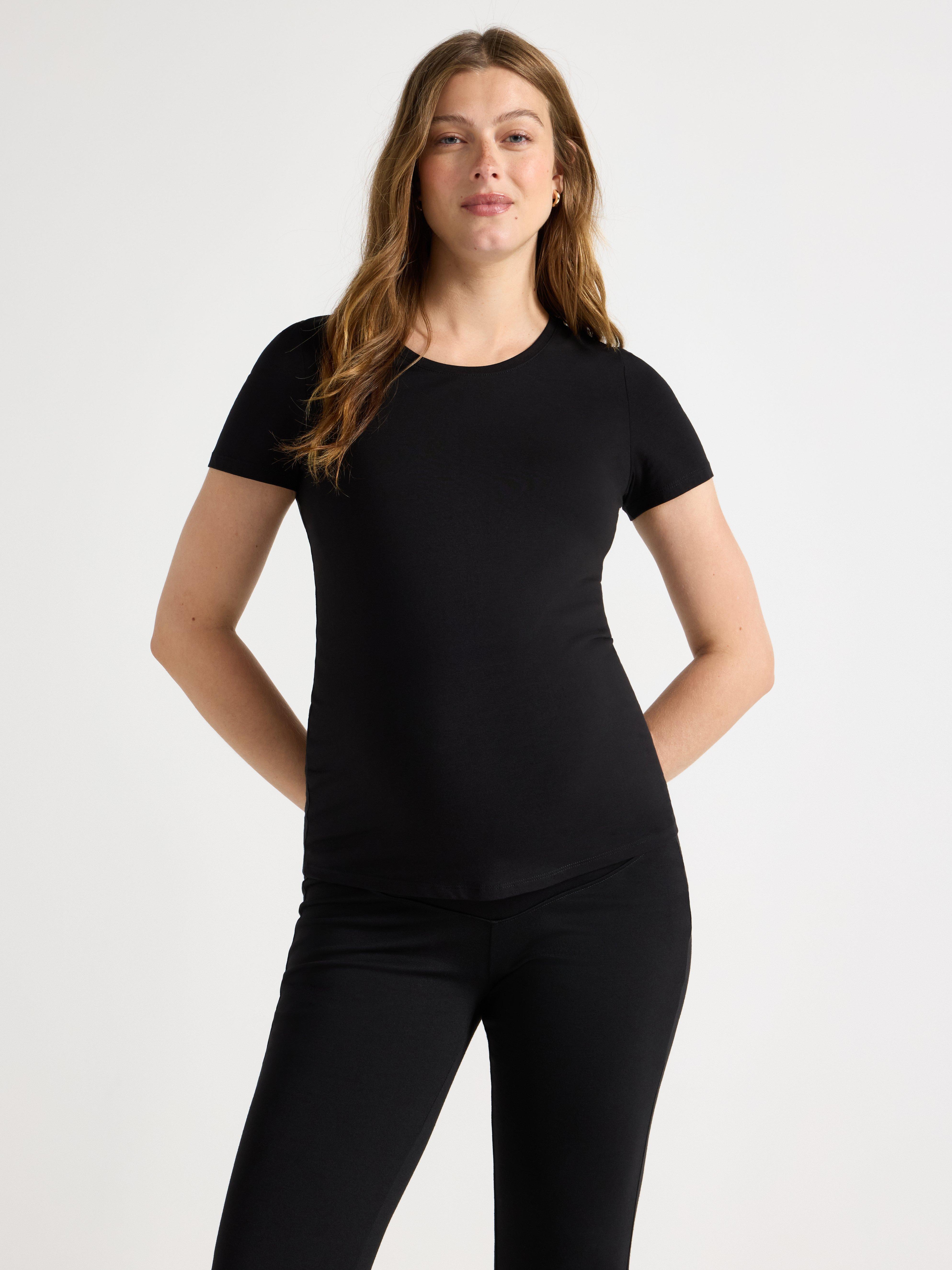 Top de maternidad MOM negro