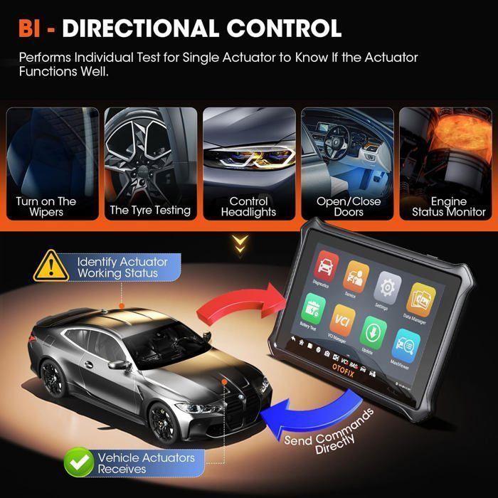 OTOFIX D1 Lite Car Diagnostic Tool for All Systems with Active Test, 38+ Services, 2 Years of Updates in French