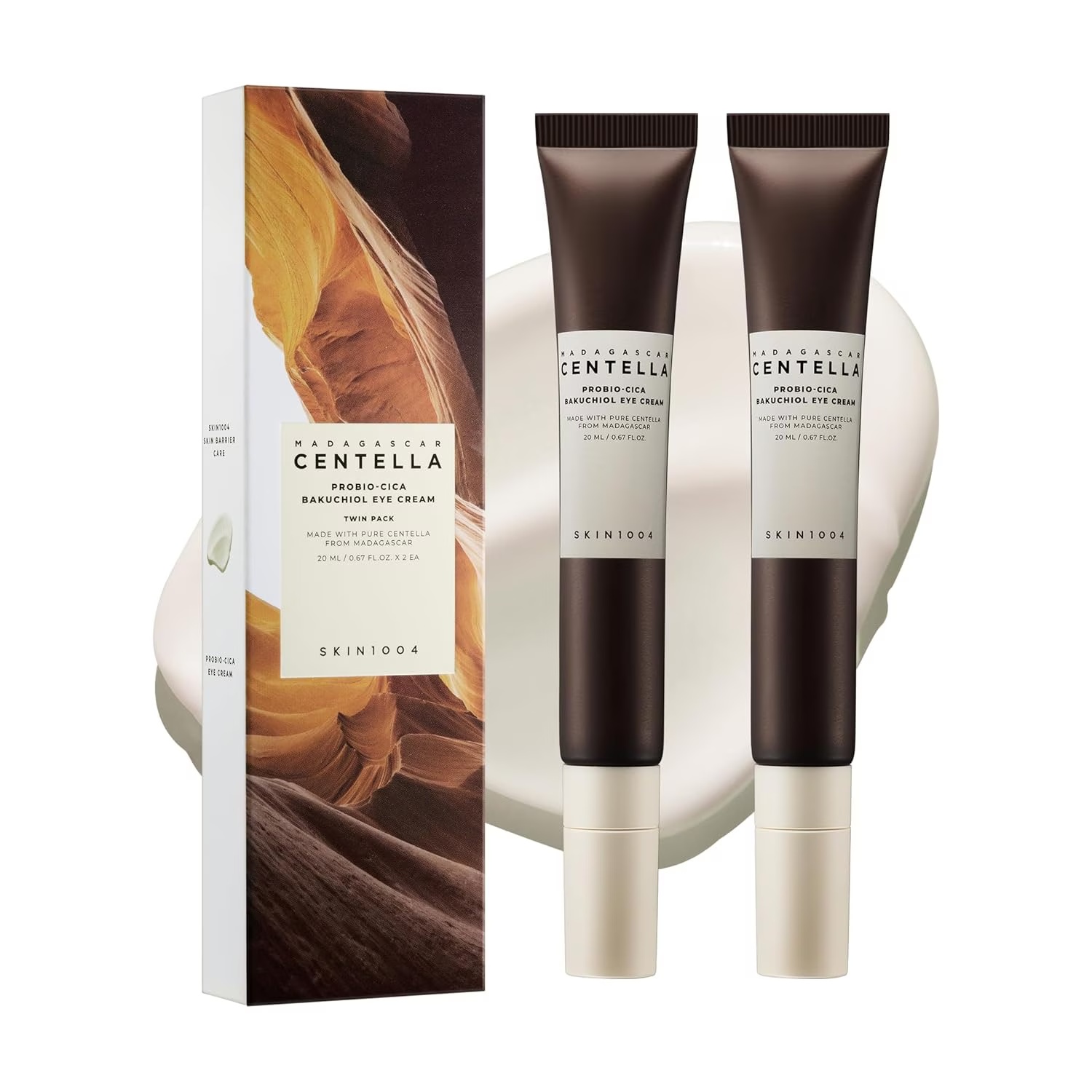 SKIN1004 Krema za oči s probioticima i centelom od Madagaskara, Bakuchiol, dvostruko pakovanje od 20 ml