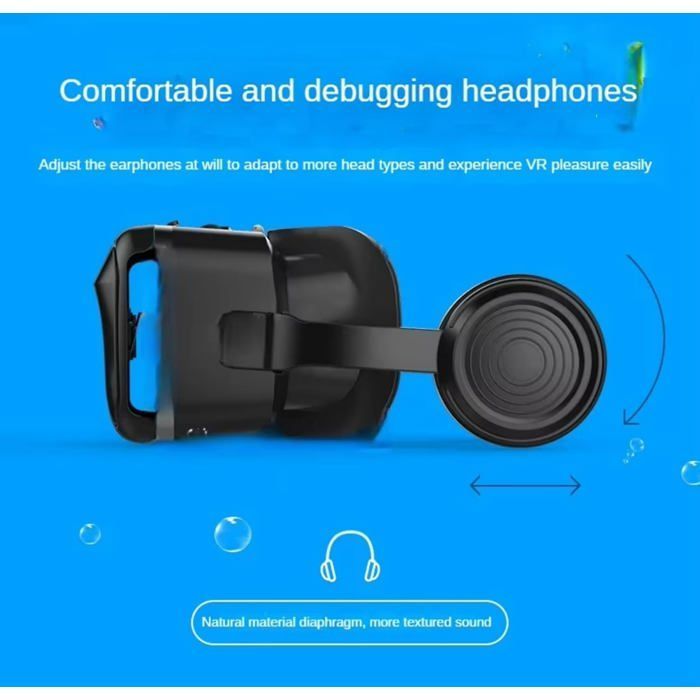 Virtual Reality Headset, Virtual Reality Glasses with Headphones, Universal Virtual Reality Glasses for Smartphones