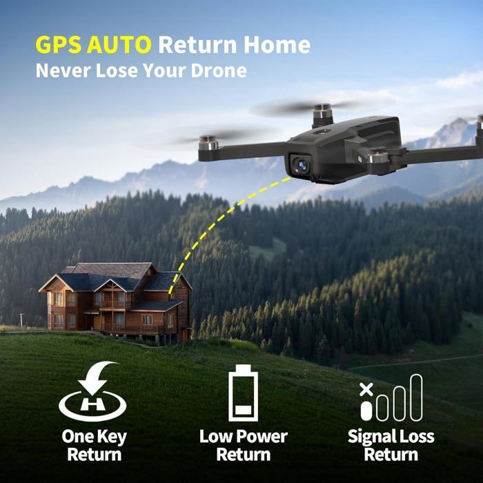 Drone GPS com câmera 4K - ZVVN - Dobrável - Menos de 249g - Câmera 4K UHD - Ângulo amplo de 120° - Inclinação ajustável em 90°