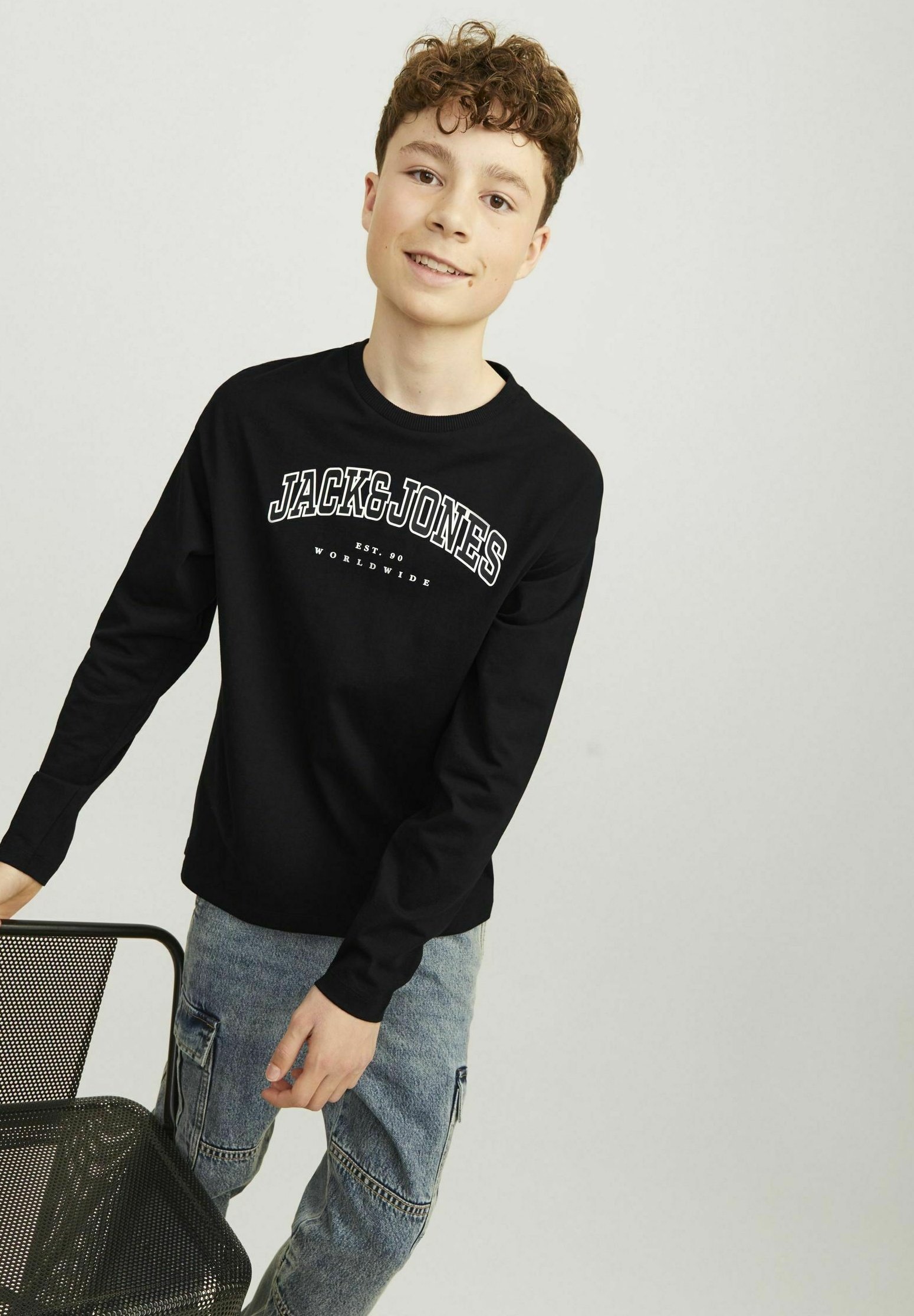 Jack & Jones Junior LOGO – Langarmshirt – schwarz