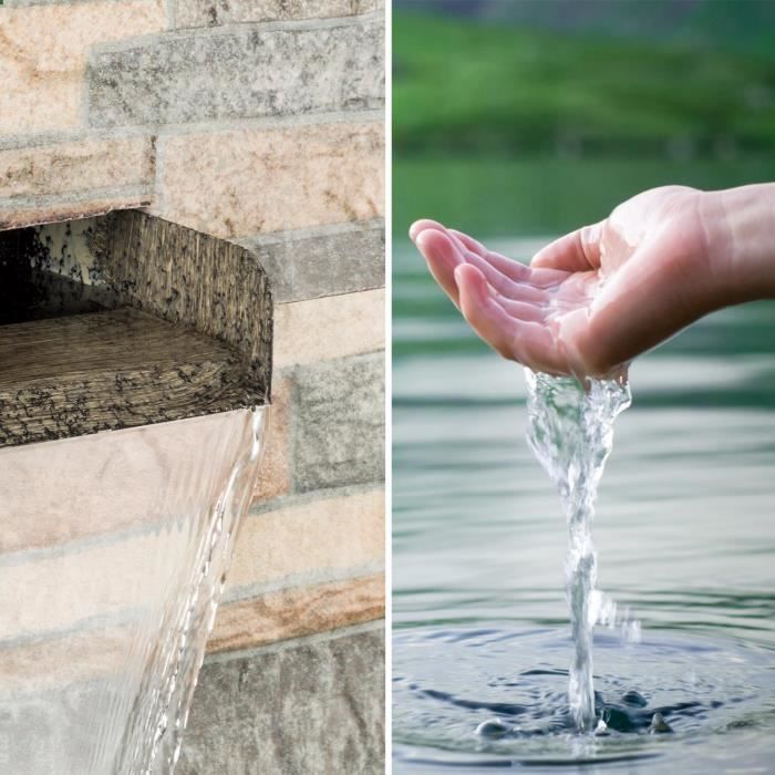 Fontaine cascade Blumfeldt Watergate en métal beige pour jardin - Pompe 15W - Câble de 10m