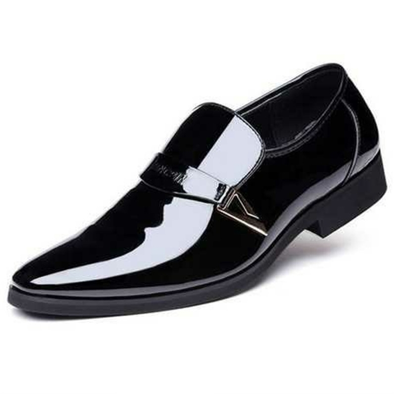 Scarpe in pelle verniciata da uomo, scarpe formali da parrucchiere per ufficio, scarpe eleganti classiche marroni da uomo, scarpe firmate da uomo, scarpe eleganti italiane Buty Meskie