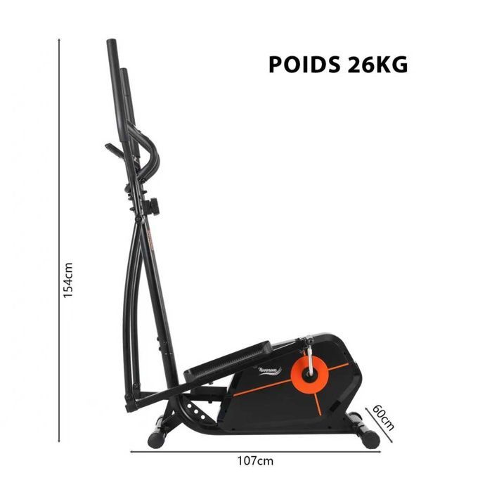Novonova Magnetic Home Elliptical Trainer, LCD Screen, 8 Resistance Levels, Magnetic Flywheel, NV-9304