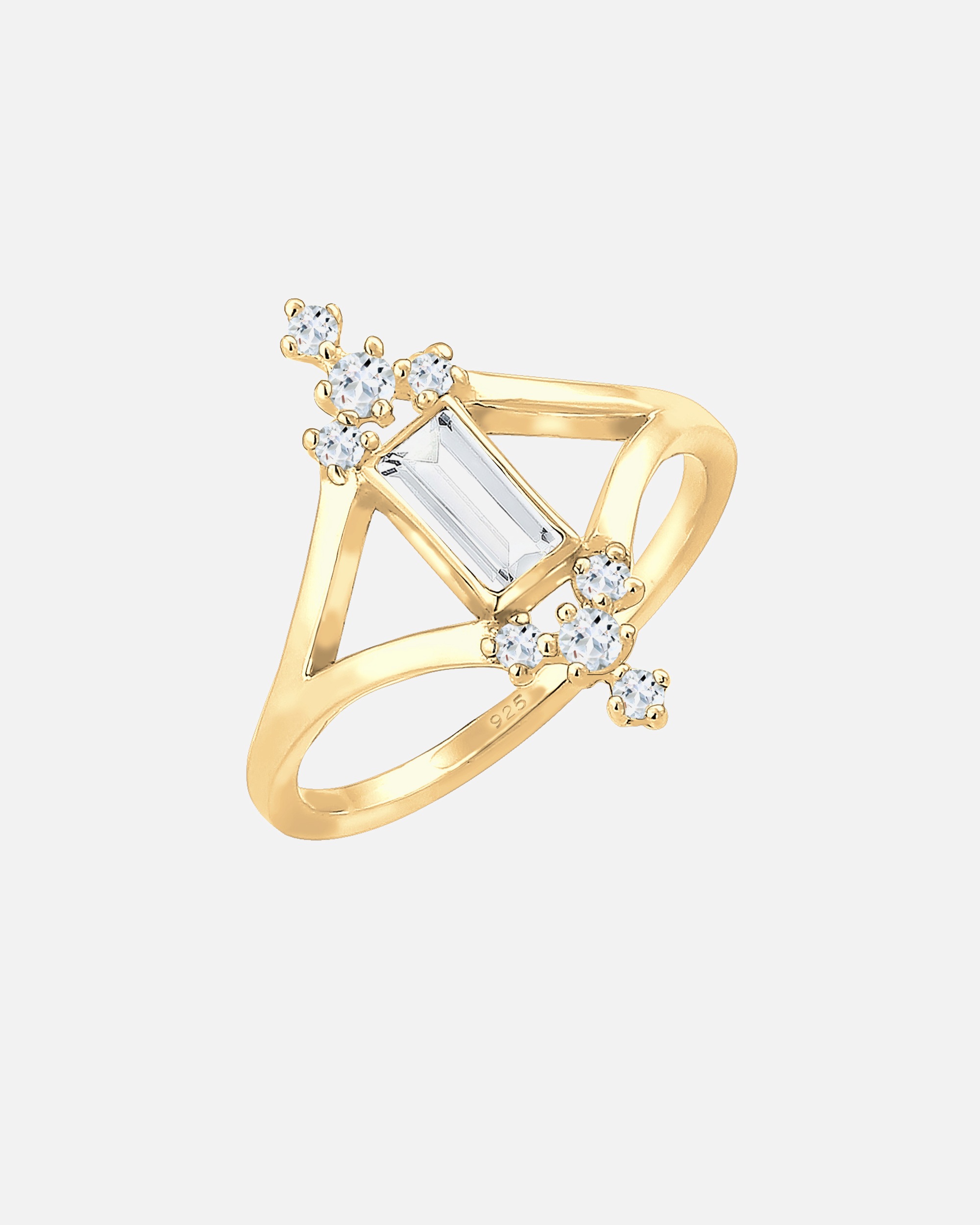 Elli PREMIUM Femme Fiançailles Vintage Glamour avec Topaze en Argent Sterling 925