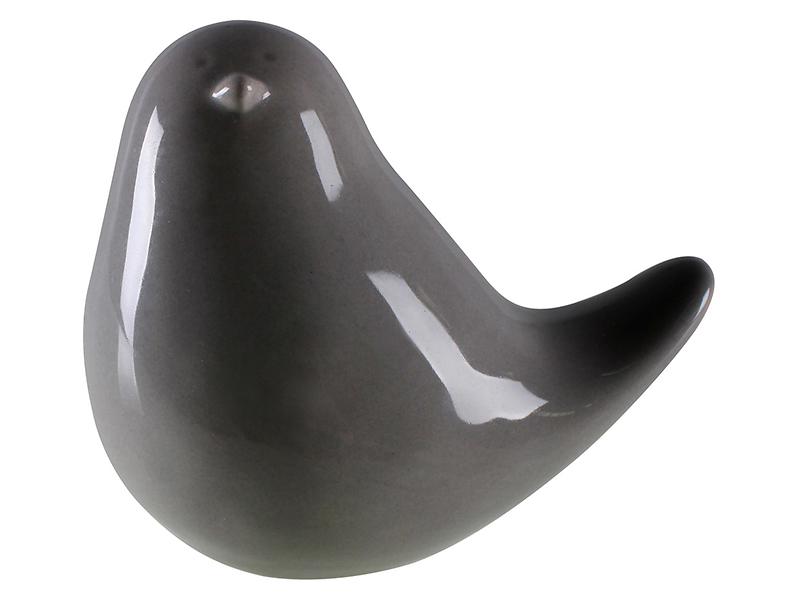 Figurka ceramiczna Sparrow 8 cm szara