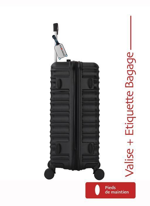 Mala de cabine - ADC - Rio Black - 55cm - Revestimento rígido em ABS - 4 rodas com rotação de 360°