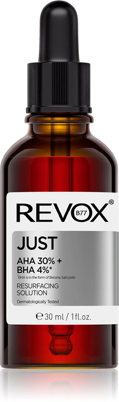Revox B77 JUST AHA 30% + BHA 4% vyhladzujúce a exfoliačné sérum na obnovu pleti