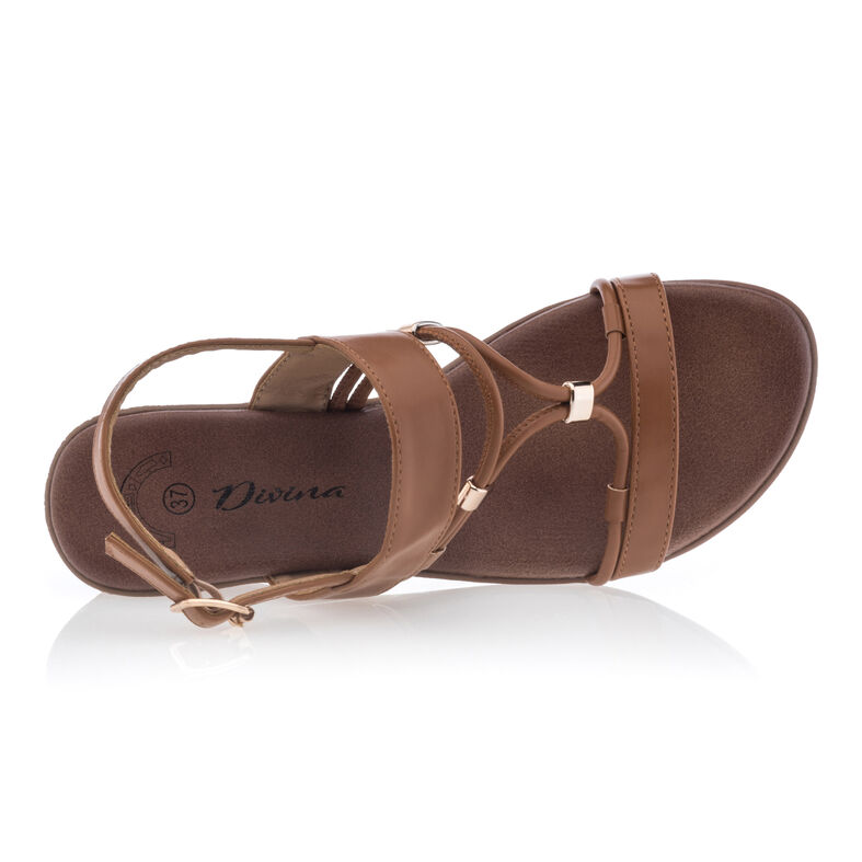 Sandalias marrones para mujer / Zapatos de punta abierta
