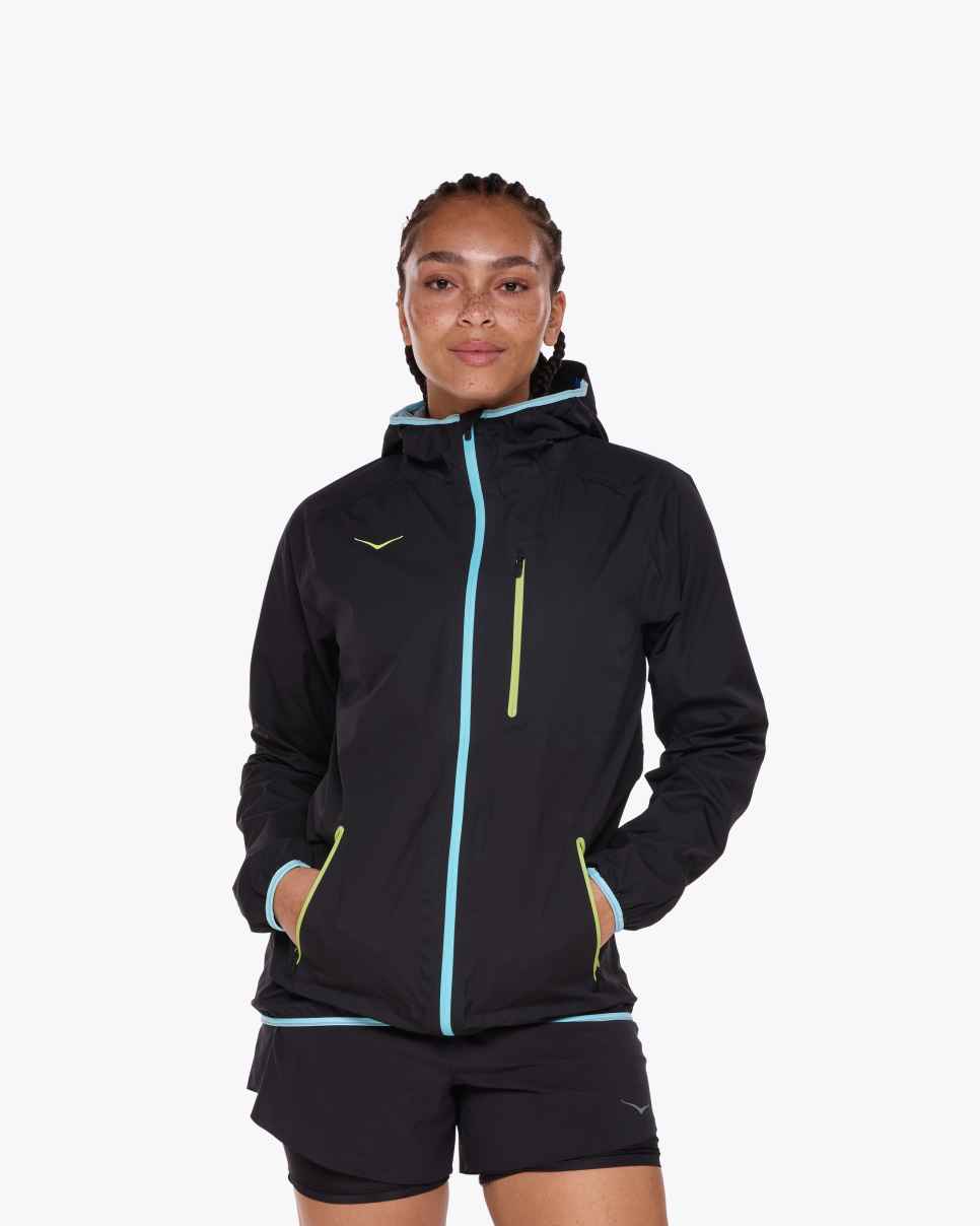 HOKA Chaqueta impermeable Tecsky negra