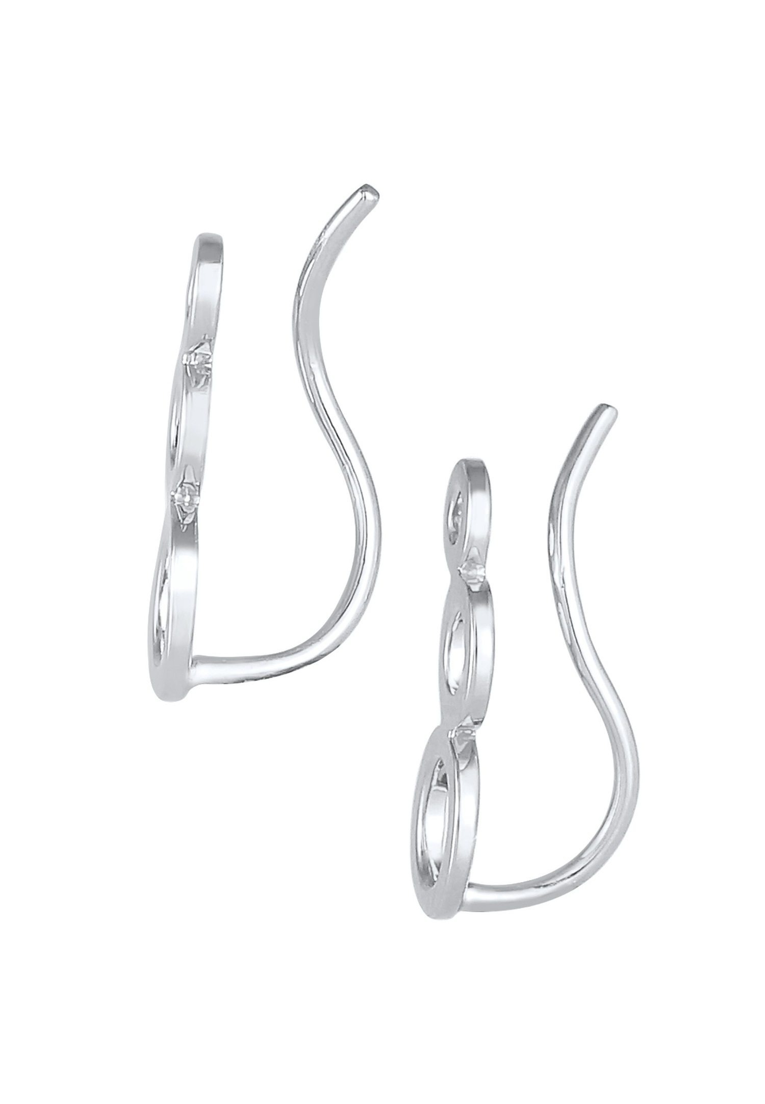 Elli Oreille d'une dame qui grimpe sur le cercle rond Tendance Geo Look en argent sterling 925