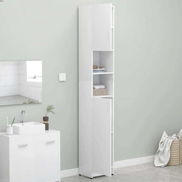 Bathroom Storage Cabinet - Particleboard - White