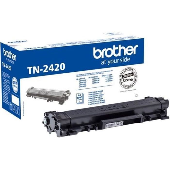 Cartucho de tóner negro de alta capacidad TN2420 - BROTHER - Láser - 3000 páginas