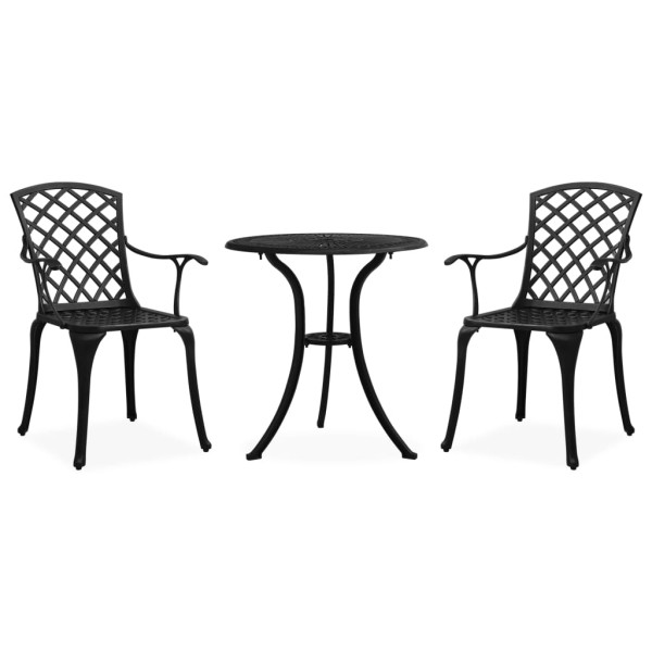 Zestaw bistro Czarny Aluminium vidaXL