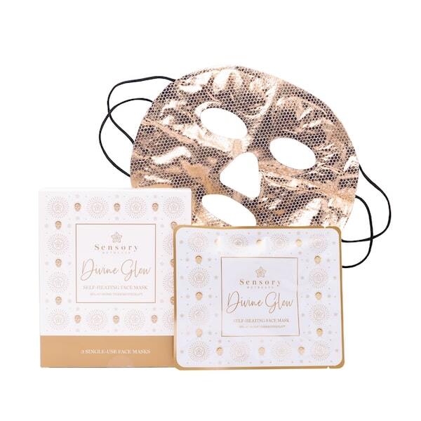 Mascarillas faciales autocalentables Sensory Retreats Divine Glow (3 unidades)