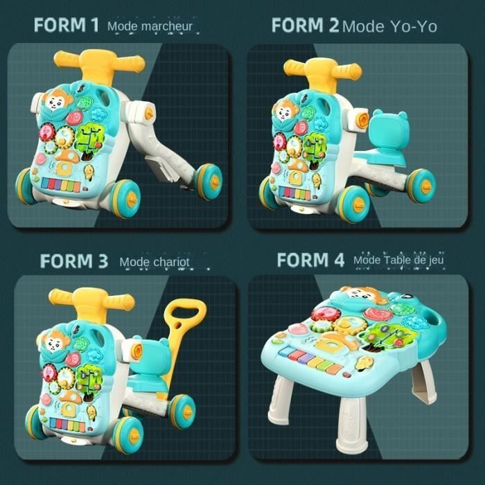 Andador 4 em 1 para Bebê, Andador Destacável com Mesa de Atividades, para Meninos e Meninas de 6 a 36 Meses