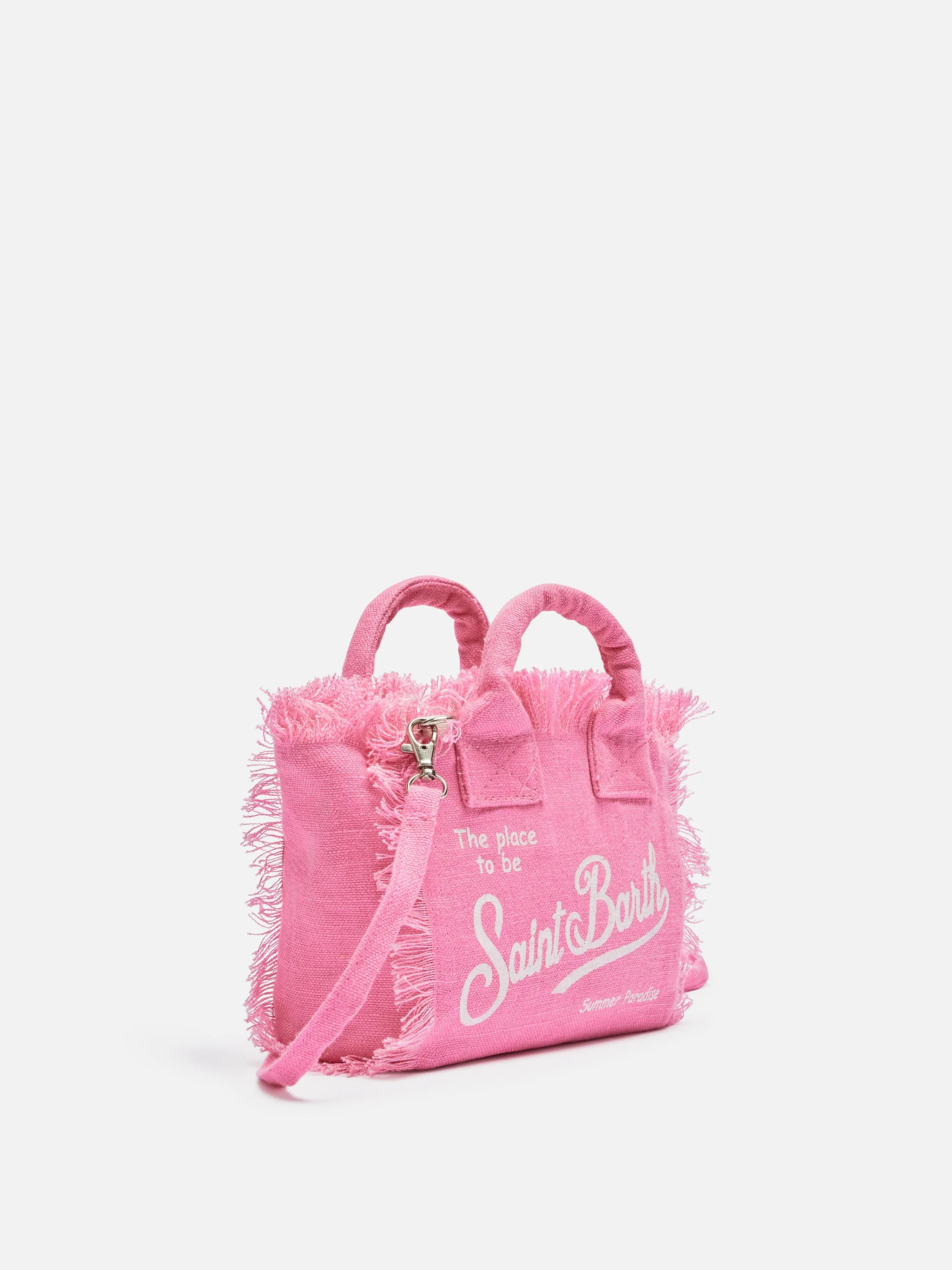 Mini toilettasje van roze linnen