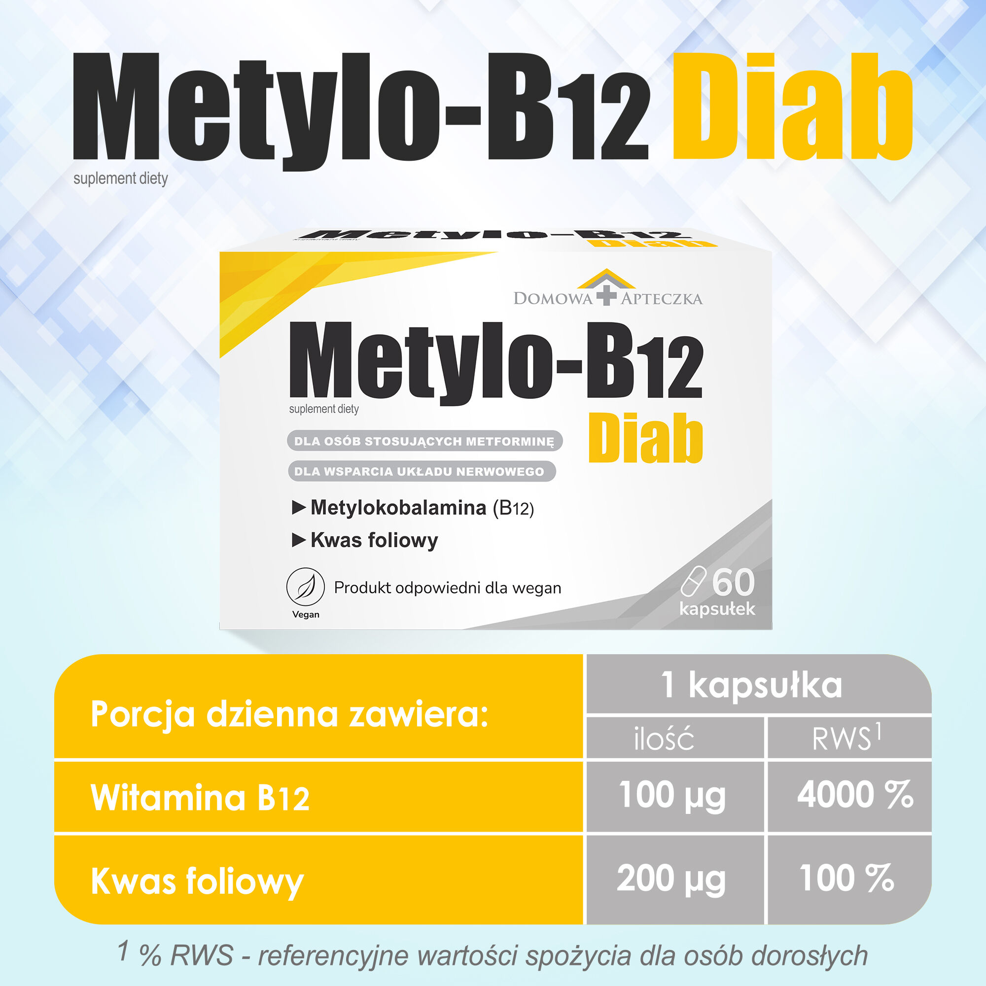 Κουτί οικιακής ιατρικής Methyl B-12 Diab